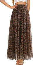 Load image into Gallery viewer, Leopard Printed Brown Elastic Waist Maxi Skirt