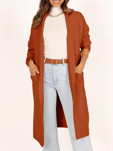 Winter Brick Cardigan Long Sleeve Maxi Knit Cardigan Sweater