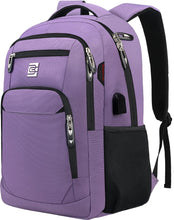 Load image into Gallery viewer, Durable Purple Multi Use Laptop USB Backpack