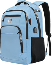 Load image into Gallery viewer, Durable Purple Multi Use Laptop USB Backpack