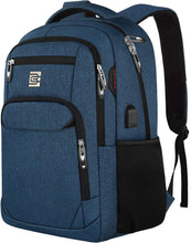 Load image into Gallery viewer, Durable Purple Multi Use Laptop USB Backpack