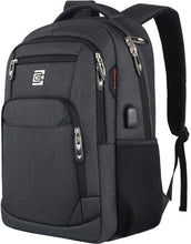 Load image into Gallery viewer, Durable Purple Multi Use Laptop USB Backpack