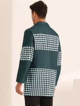 Load image into Gallery viewer, Men&#39;s Stylish Black &amp; White Patchwork Houndstooth Long Sleeve Coat
