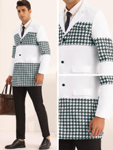 Load image into Gallery viewer, Men&#39;s Stylish Black &amp; White Patchwork Houndstooth Long Sleeve Coat