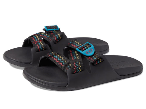 Black Multicolor Men's Summer Strap Open Toe Sandals