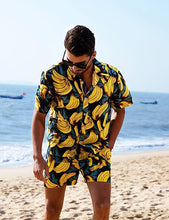 Load image into Gallery viewer, Men&#39;s Blue Floral Tree Short Sleeve Shirt &amp; Shorts Set