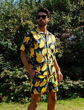 Load image into Gallery viewer, Men&#39;s Blue Floral Tree Short Sleeve Shirt &amp; Shorts Set