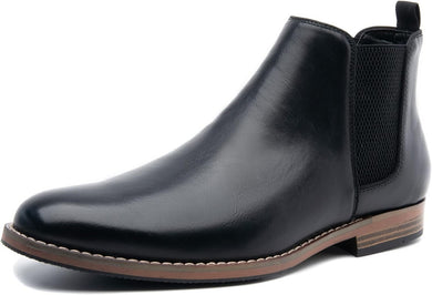 Fashionable Men's Black Classic Leather Chelsea Style Boots