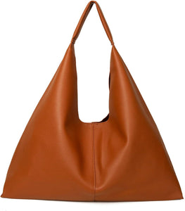 Hobo Style Chocolate Triangle Vegan Leather Handbag
