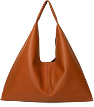 Load image into Gallery viewer, Hobo Style Brown Triangle Vegan Leather Handbag