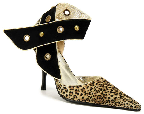 Leopard Designer Style Faux Suede Heels