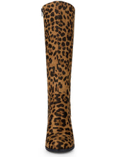 Load image into Gallery viewer, Leopard Pretty Girl Knee High Faux Leather Boots