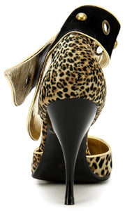 Leopard Designer Style Faux Suede Heels