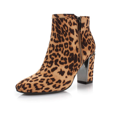Leopard Fabric Fashion Trendy Faux Leather Ankle Boot