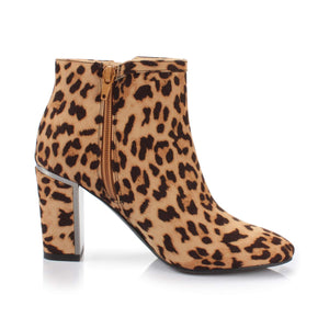 Leopard Fabric Fashion Trendy Faux Leather Ankle Boot