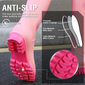 Water Resistant Pink Stylish Rain Boots Water Shoes