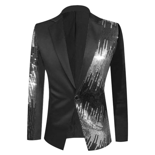 Stylish Men's Sequin Costume Performance Blazer