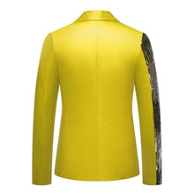 Load image into Gallery viewer, Men&#39;s Yellow Sequin Costume Long Sleeve Performance Blazer