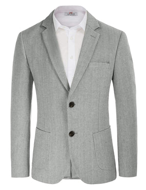 Light Grey Men's Herringbone Tweed British Blazer
