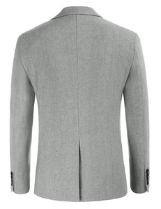 Light Grey Men's Herringbone Tweed British Blazer
