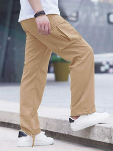 Light Khaki Men's Cargo Pocket Casual Pants