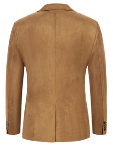Light Tan Men's Faux Leather Suede Blazer Jacket