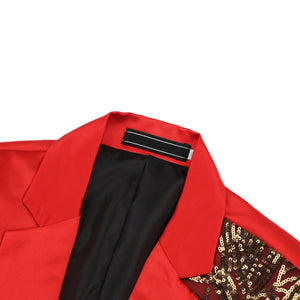 Lightning Tree-red Men's Stylish Sequin Long Sleeve Dress Blazer
