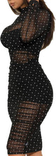 Load image into Gallery viewer, Black Sparkle Mesh Long Sleeve Dress