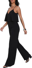 Load image into Gallery viewer, Summer Black Sleeveless Layered Wide Leg Jumpsuit