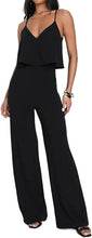 Load image into Gallery viewer, Summer Black Sleeveless Layered Wide Leg Jumpsuit