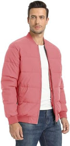 Orange Puffer Casual Quilted Long Sleeve Bomber Jacket