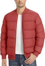Load image into Gallery viewer, Orange Puffer Casual Quilted Long Sleeve Bomber Jacket