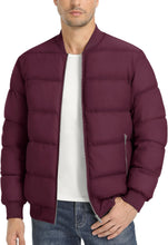 Load image into Gallery viewer, Orange Puffer Casual Quilted Long Sleeve Bomber Jacket