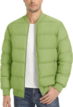 Load image into Gallery viewer, Orange Puffer Casual Quilted Long Sleeve Bomber Jacket
