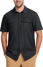 Load image into Gallery viewer, Men&#39;s Navy Blue Mesh Quick Dry Short Sleeve Cargo Shirt