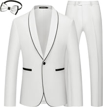 Load image into Gallery viewer, Men&#39;s White Imperial Style 3pc Wedding Tuxedo Formal Suit