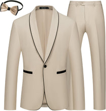 Load image into Gallery viewer, Men&#39;s Khaki Imperial Style 3pc Wedding Tuxedo Formal Suit