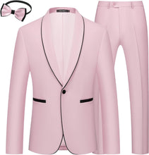 Load image into Gallery viewer, Men&#39;s Pink Imperial Style 3pc Wedding Tuxedo Formal Suit