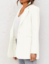 Load image into Gallery viewer, Stylish Ivory Open Front Long Sleeve Blazer Jacket