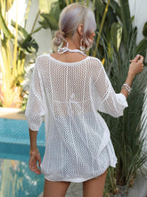 Load image into Gallery viewer, White Hollow Oversized Beach Tunic Cover Up Top