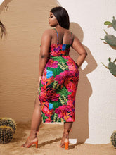 Load image into Gallery viewer, Plus Size Boho Floral Pink Sleeveless Maxi Dress