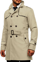 Load image into Gallery viewer, Wall Street Men&#39;s Camel Brown Double Breasted Lightweight Belted Trench Coat