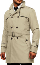 Load image into Gallery viewer, Wall Street Men&#39;s Khaki Double Breasted Lightweight Belted Trench Coat