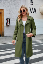 Load image into Gallery viewer, Classic Double Breasted Windproof Lapel Slim Khaki Trench Coat with Belt