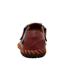 Load image into Gallery viewer, Maroon Men&#39;s Breathable Leather Outdoor Summer Sandals