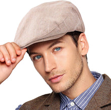 Load image into Gallery viewer, Men&#39;s Green Plaid Classic Wool Blend Tweed Flat Cap