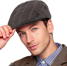 Load image into Gallery viewer, Men&#39;s Green Plaid Classic Wool Blend Tweed Flat Cap