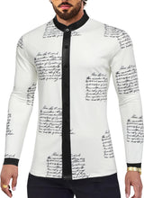 Load image into Gallery viewer, Men&#39;s White Tribal Print Long Sleeve Printed Shirt