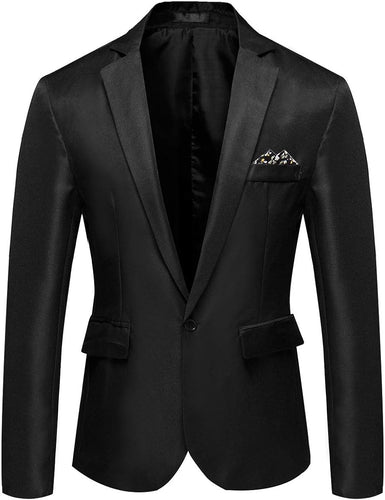 Men's Black Long Sleeve Casual Work Blazer