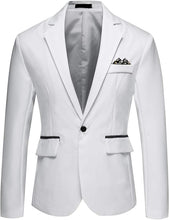 Load image into Gallery viewer, Men&#39;s White Long Sleeve Casual Work Blazer